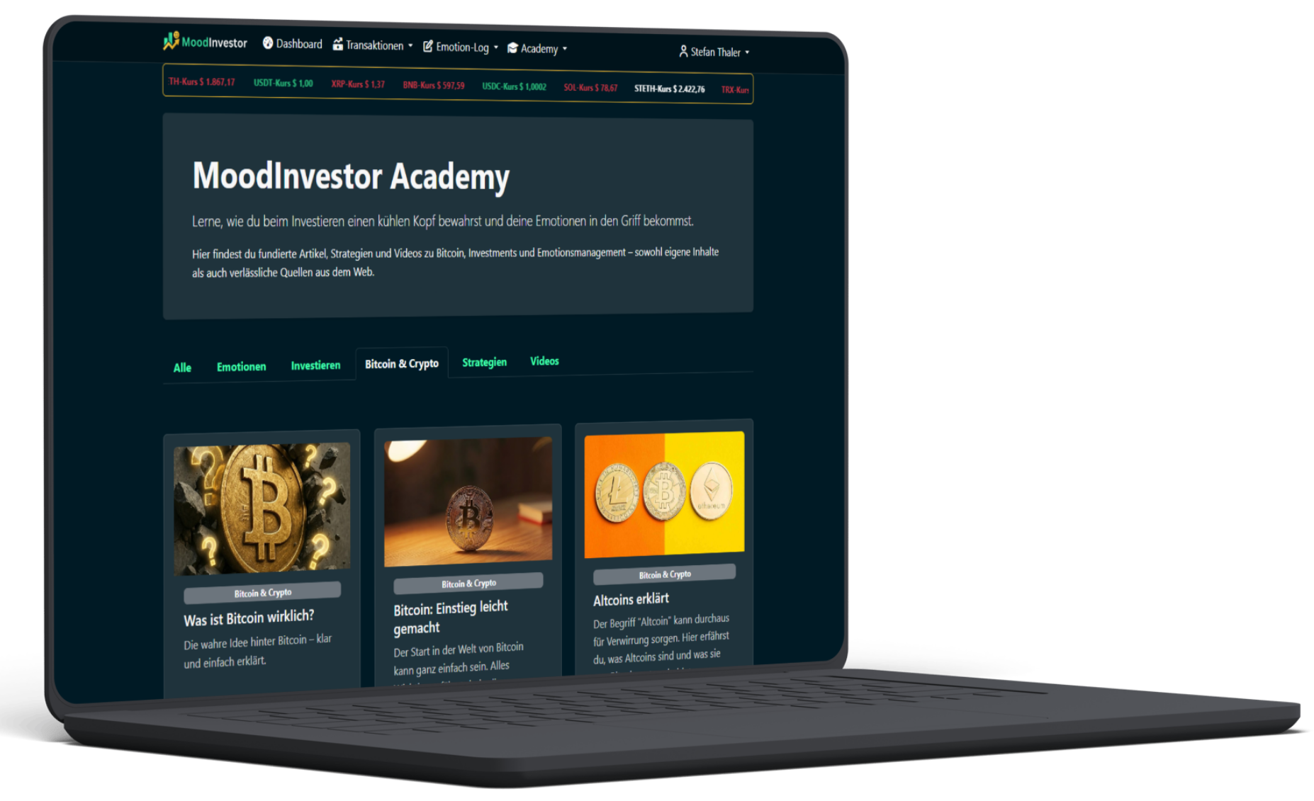 MoodInvestor Academy: Wissensbereich zu Crypto, Emotionen und Strategien